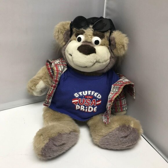 Vintage 2003 Real Talkin' Bubba Stuffed with USA Pride Stuffed Bear Plush WORKS!
